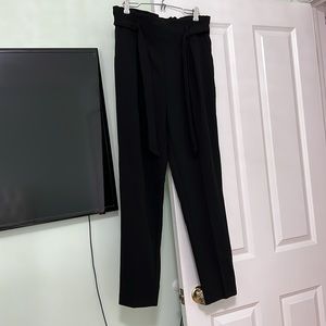 Charlotte Russe Black Dress Pants Size Large Tie Front with Pockets NWT